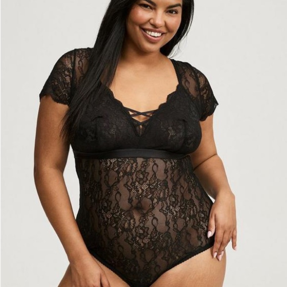 Torrid Black Lace Bodysuit